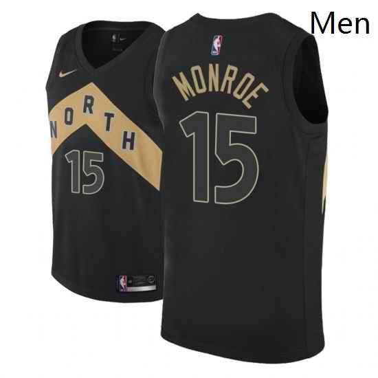 Men NBA 2018 19 Toronto Raptors 15 Greg Monroe City Edition Black Jersey